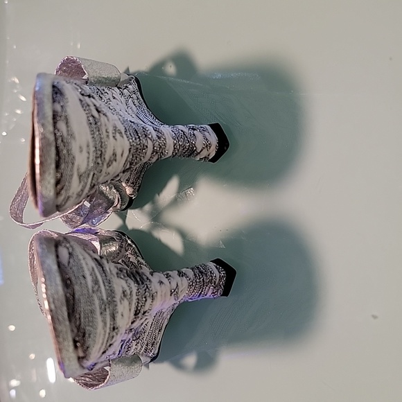 Erica Brooke.  Silver sandals/mules. 7 - Picture 2 of 7